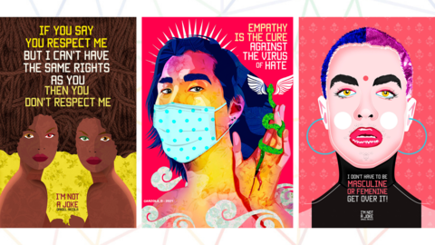 Three pieces of art that Daniel has created.