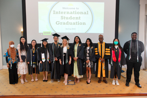 Award recipients at the 2022 International Student Graduation ceremony