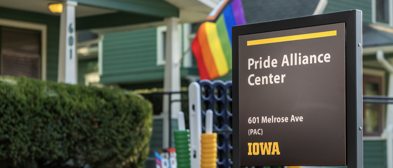 Picture of the University of Iowa Pride Alliance Center sign